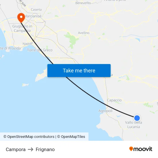 Campora to Frignano map