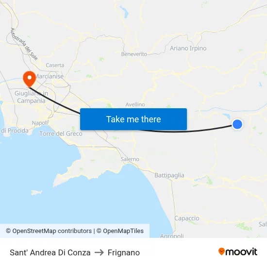 Sant' Andrea Di Conza to Frignano map