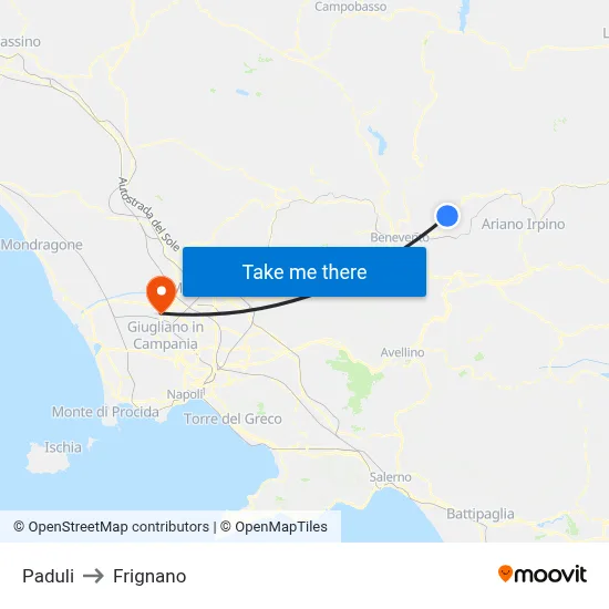 Paduli to Frignano map