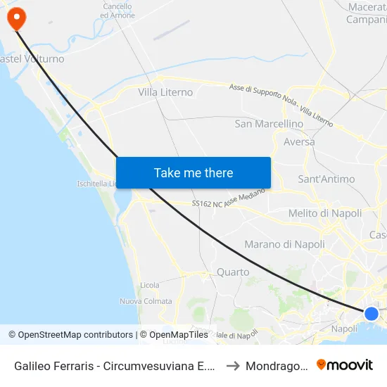 Galileo Ferraris - Circumvesuviana E.A.V. to Mondragone map