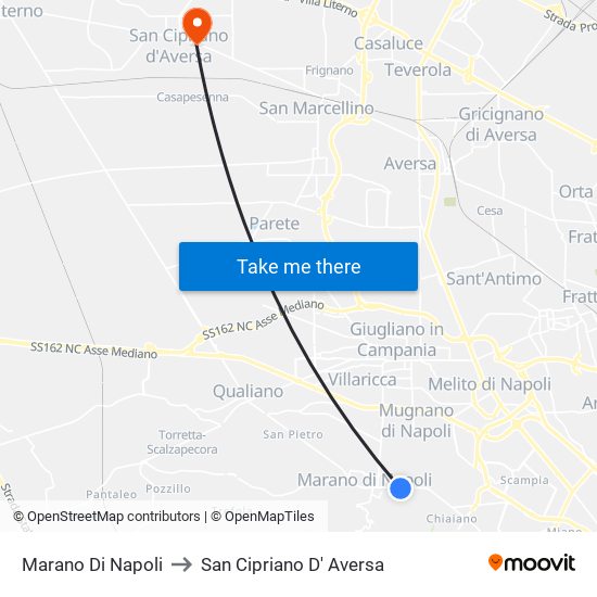 Marano Di Napoli to San Cipriano D' Aversa map