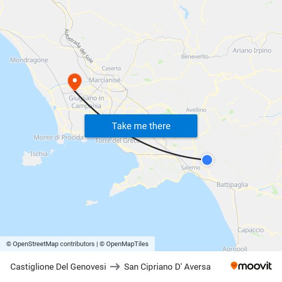 Castiglione Del Genovesi to San Cipriano D' Aversa map