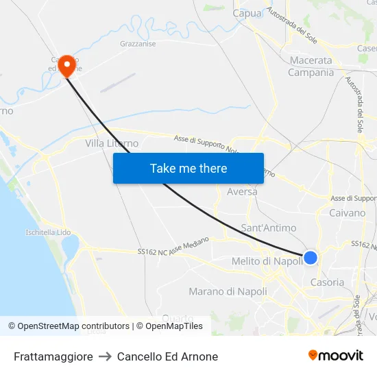 Frattamaggiore to Cancello Ed Arnone map