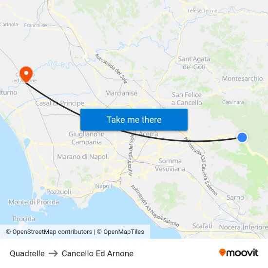 Quadrelle to Cancello Ed Arnone map