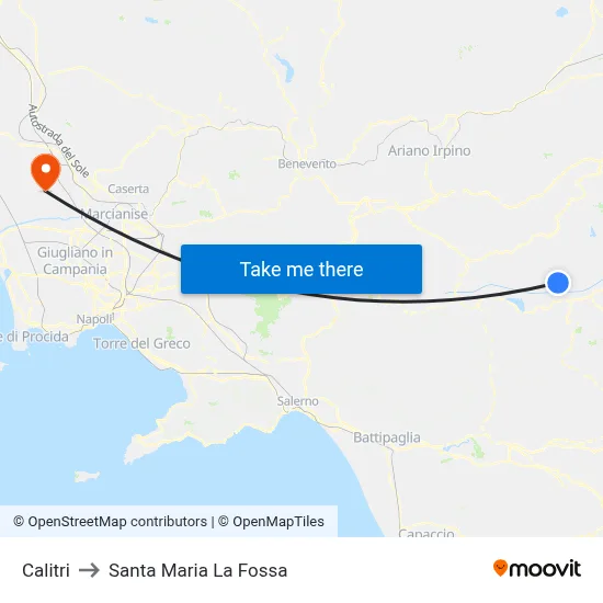 Calitri to Santa Maria La Fossa map