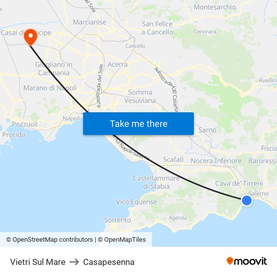 Vietri Sul Mare to Casapesenna map