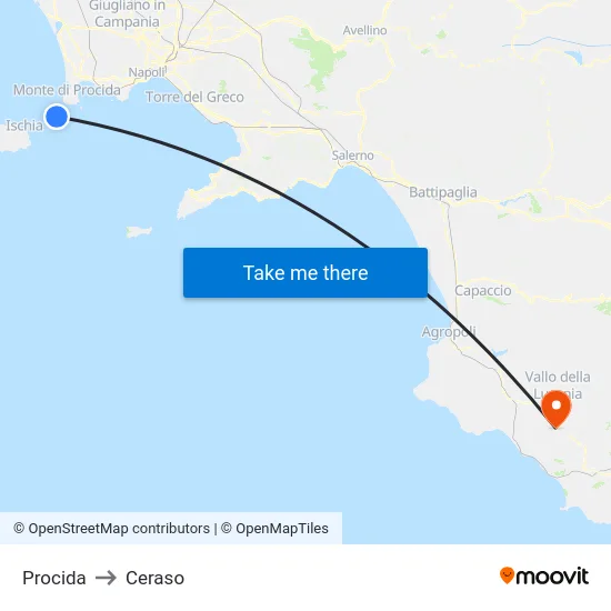 Procida to Ceraso map