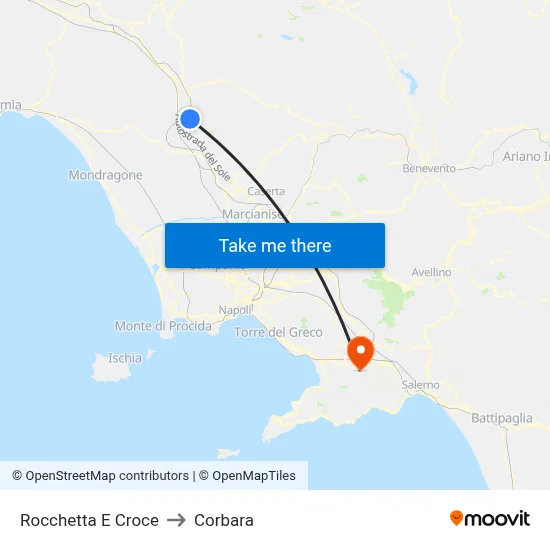 Rocchetta e Croce to Corbara map
