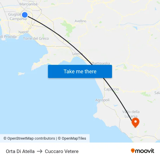 Orta Di Atella to Cuccaro Vetere map
