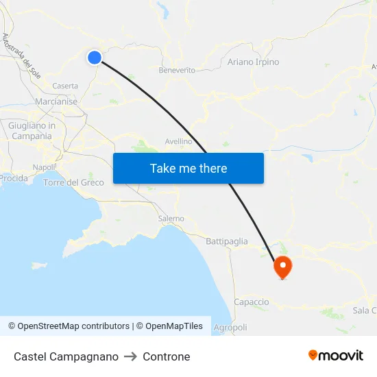 Castel Campagnano to Controne map