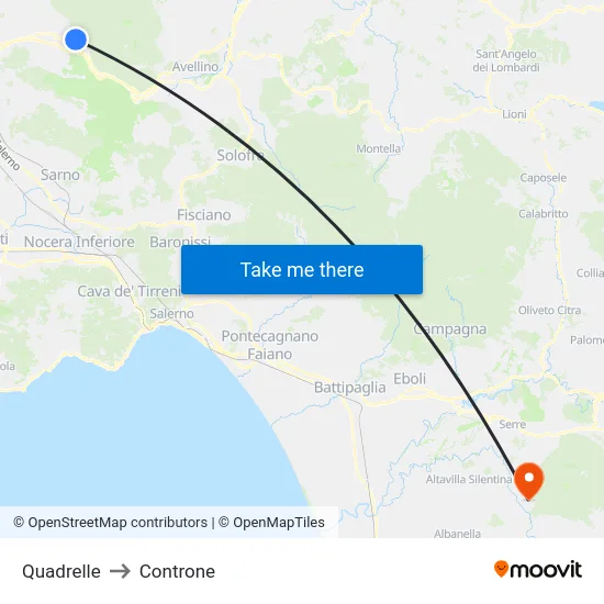 Quadrelle to Controne map