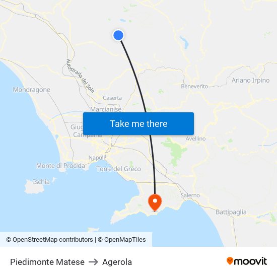 Piedimonte Matese to Agerola map