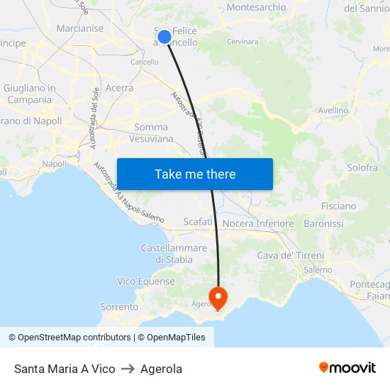 Santa Maria A Vico to Agerola map