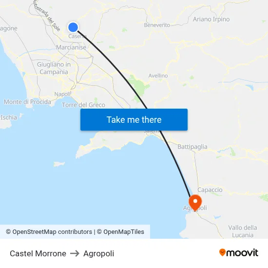 Castel Morrone to Agropoli map
