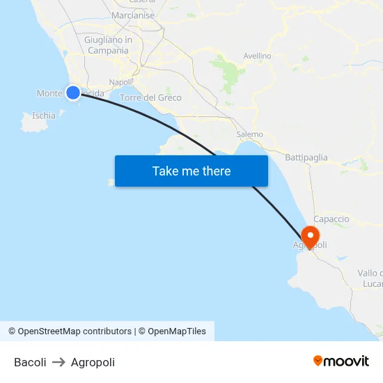 Bacoli to Agropoli map