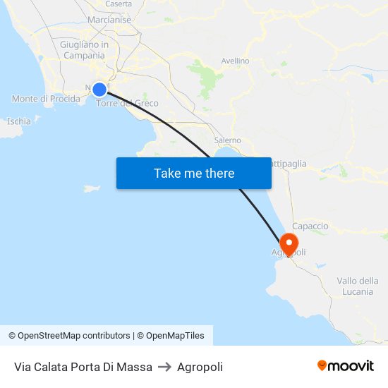 Via Calata Porta Di Massa to Agropoli map