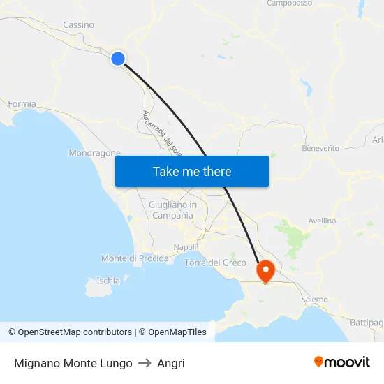 Mignano Monte Lungo to Angri map