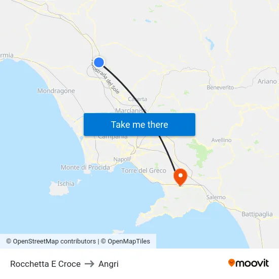 Rocchetta E Croce to Angri map