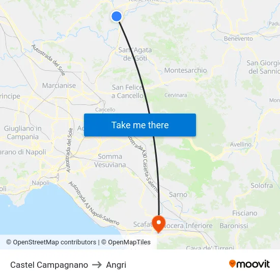 Castel Campagnano to Angri map