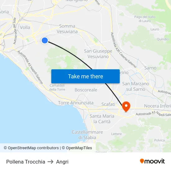 Pollena Trocchia to Angri map