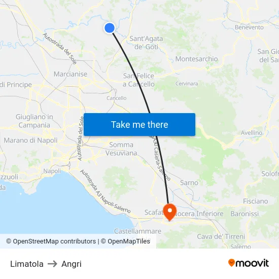 Limatola to Angri map