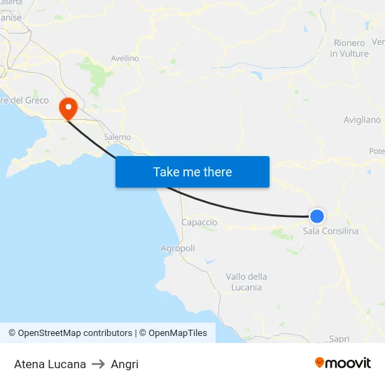 Atena Lucana to Angri map