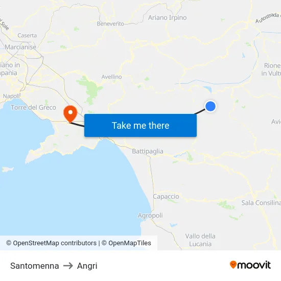 Santomenna to Angri map