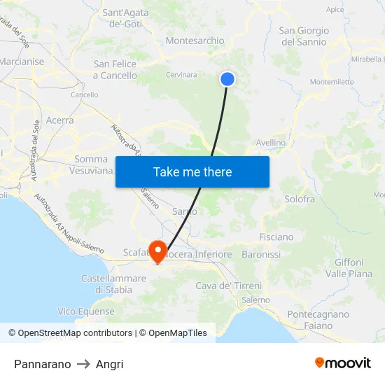Pannarano to Angri map