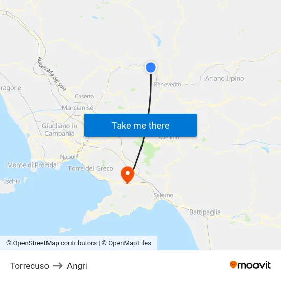 Torrecuso to Angri map
