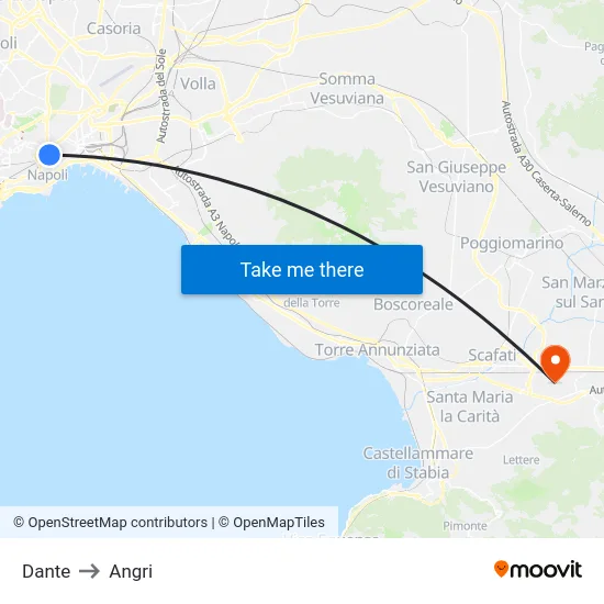 Dante to Angri map