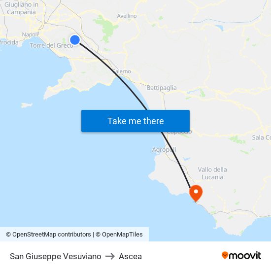 San Giuseppe Vesuviano to Ascea map