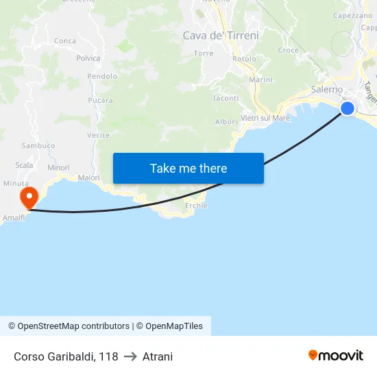 Corso Garibaldi, 118 to Atrani map