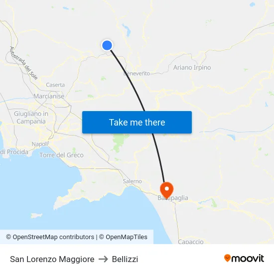 San Lorenzo Maggiore to Bellizzi map