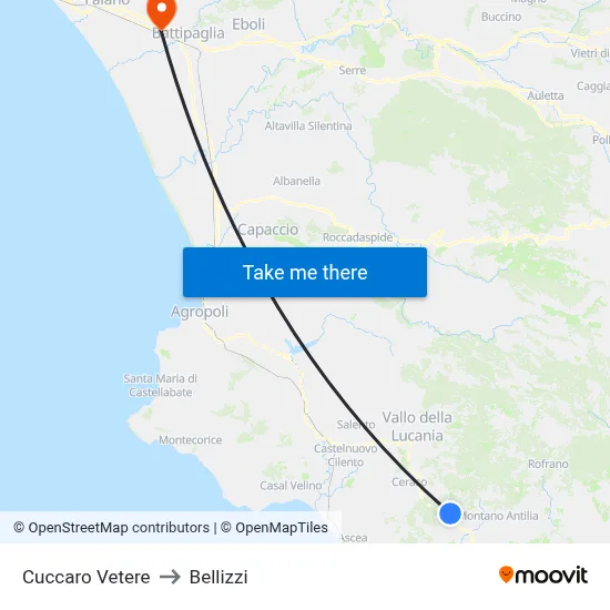 Cuccaro Vetere to Bellizzi map