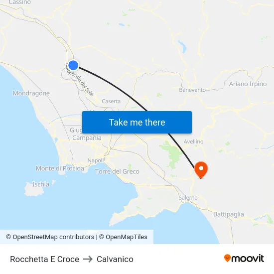 Rocchetta E Croce to Calvanico map