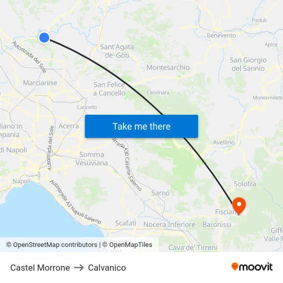 Castel Morrone to Calvanico map