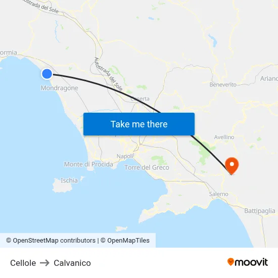 Cellole to Calvanico map