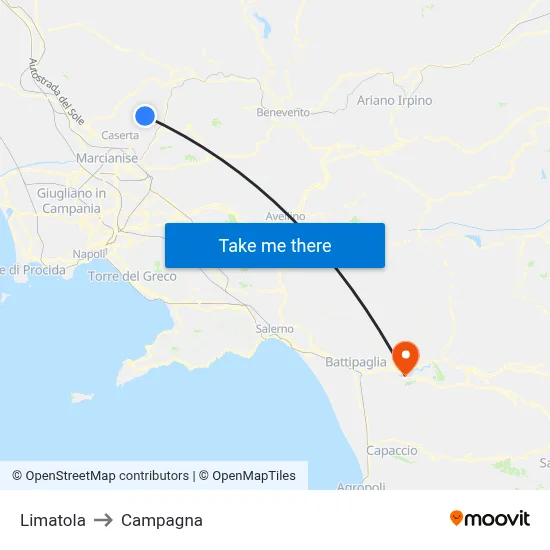 Limatola to Campaign map