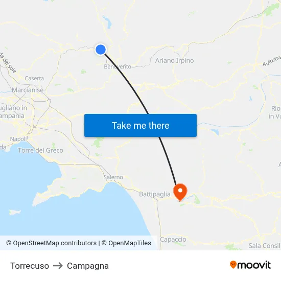 Torrecuso to Campaign map