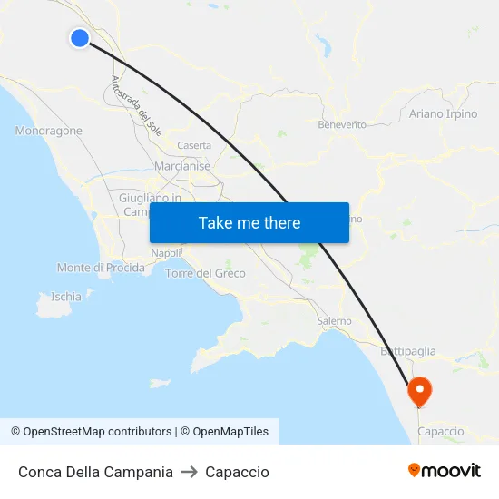 Conca Della Campania to Capaccio map