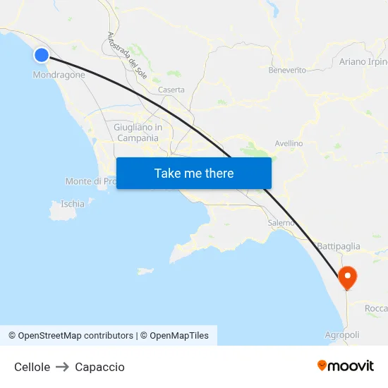 Cellole to Capaccio map