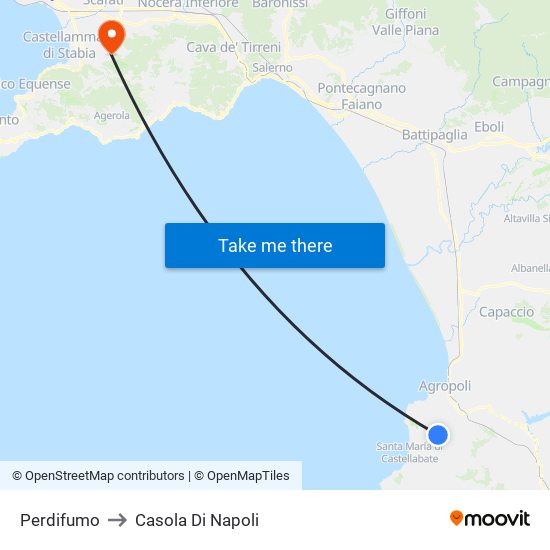 Perdifumo to Casola Di Napoli map
