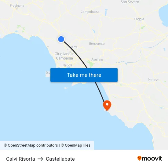 Calvi Risorta to Castellabate map