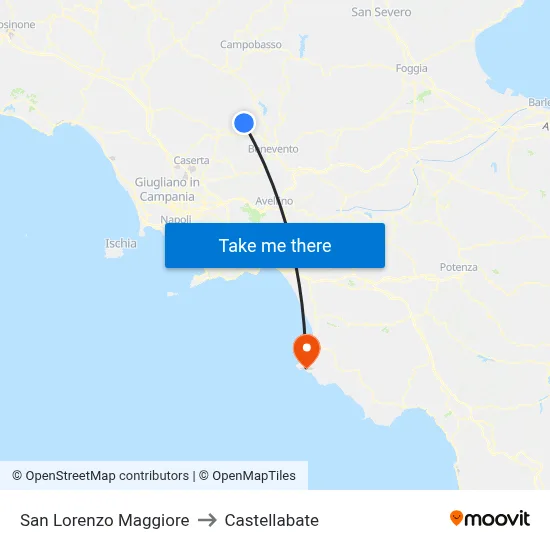 San Lorenzo Maggiore to Castellabate map