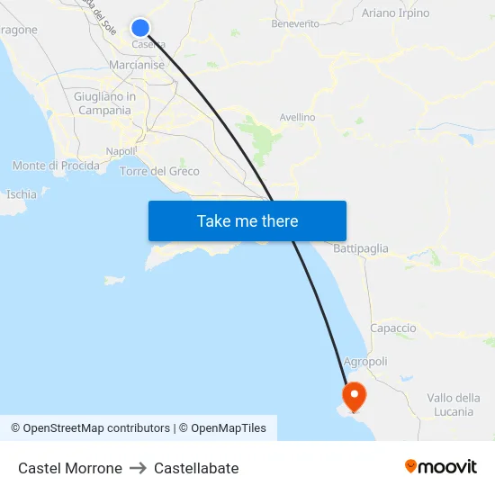Castel Morrone to Castellabate map