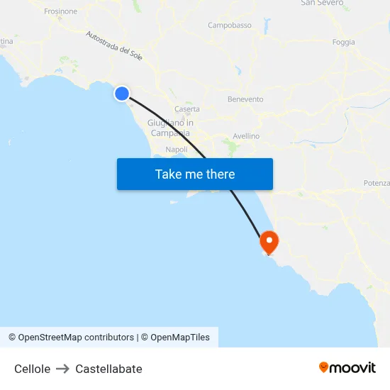 Cellole to Castellabate map