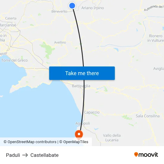 Paduli to Castellabate map