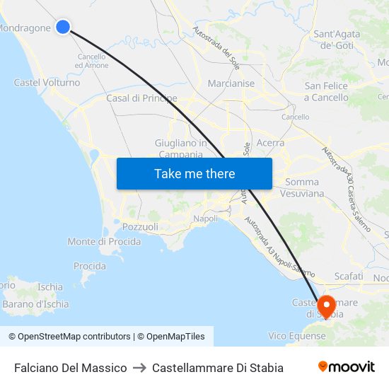 Falciano Del Massico to Castellammare Di Stabia map