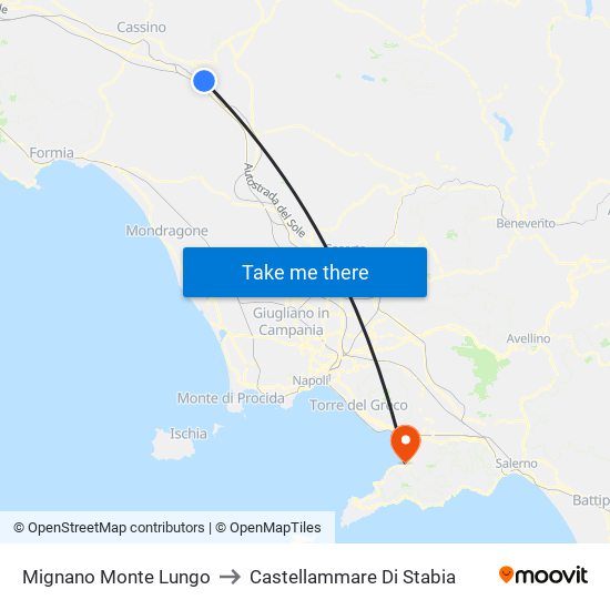 Mignano Monte Lungo to Castellammare Di Stabia map