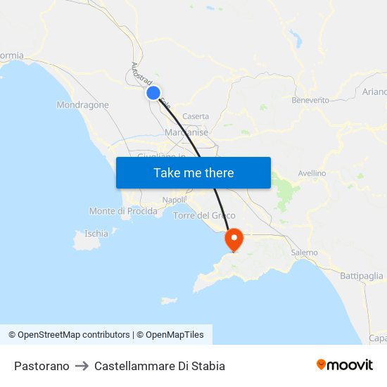 Pastorano to Castellammare Di Stabia map